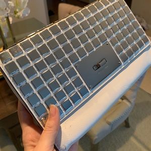 MK White/Silver Clutch